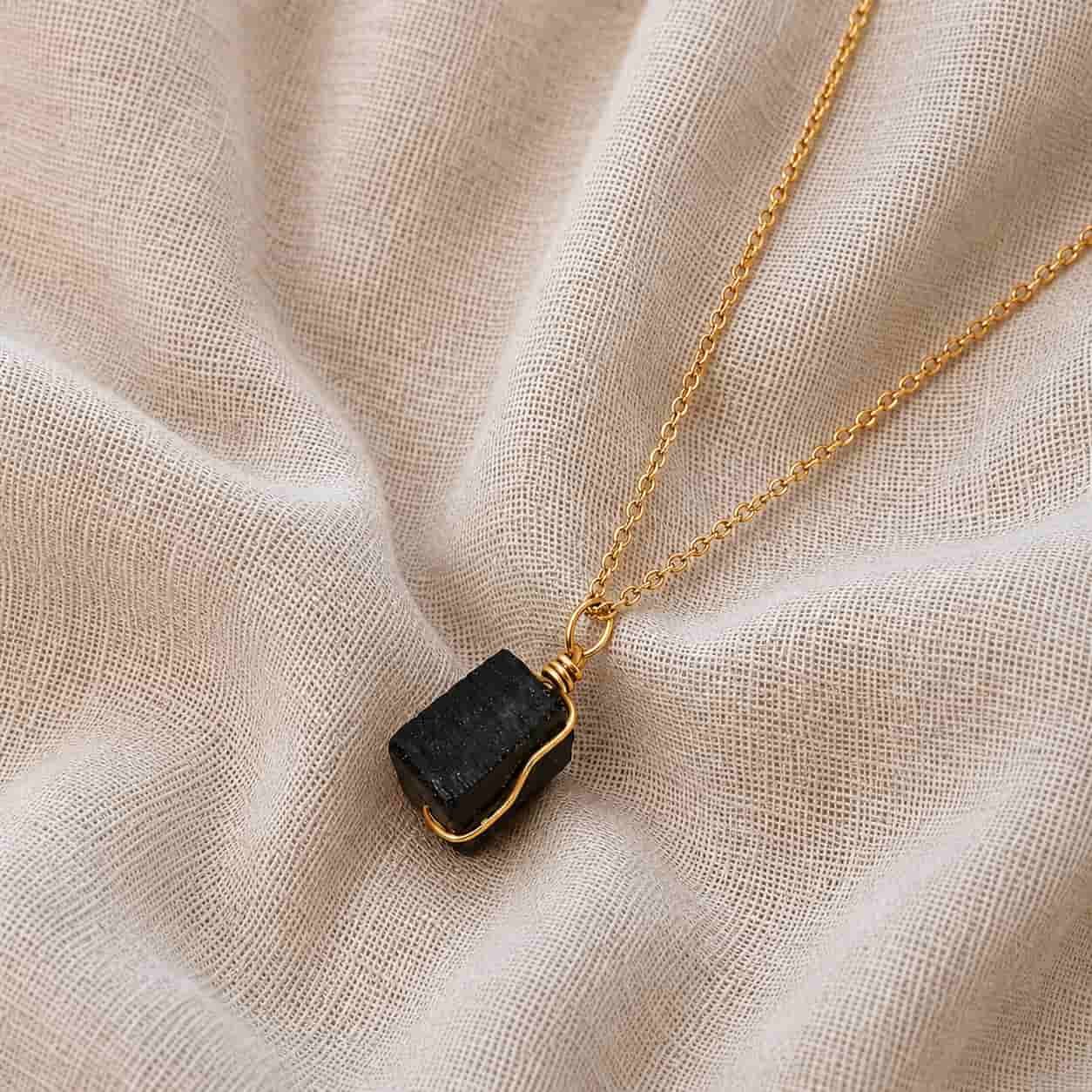 Collarturmalinadorada collar turmalina negra